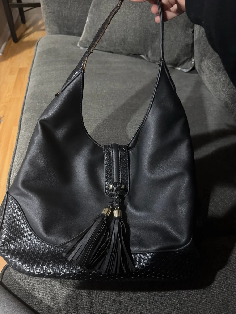 Classic Black Tassel Hobo Bag